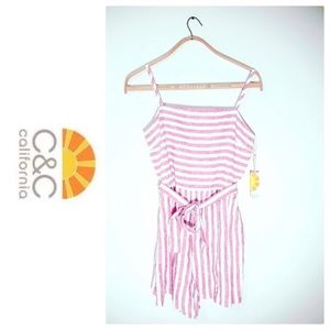 Pink and White Stripe Romper